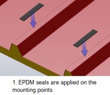 1. EPDM seals are applied on the mounting points