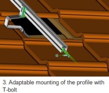3. Adaptable mounting of the profile with T-bolt