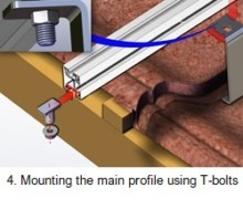 4. Mounting the main profile using T-boltsA
